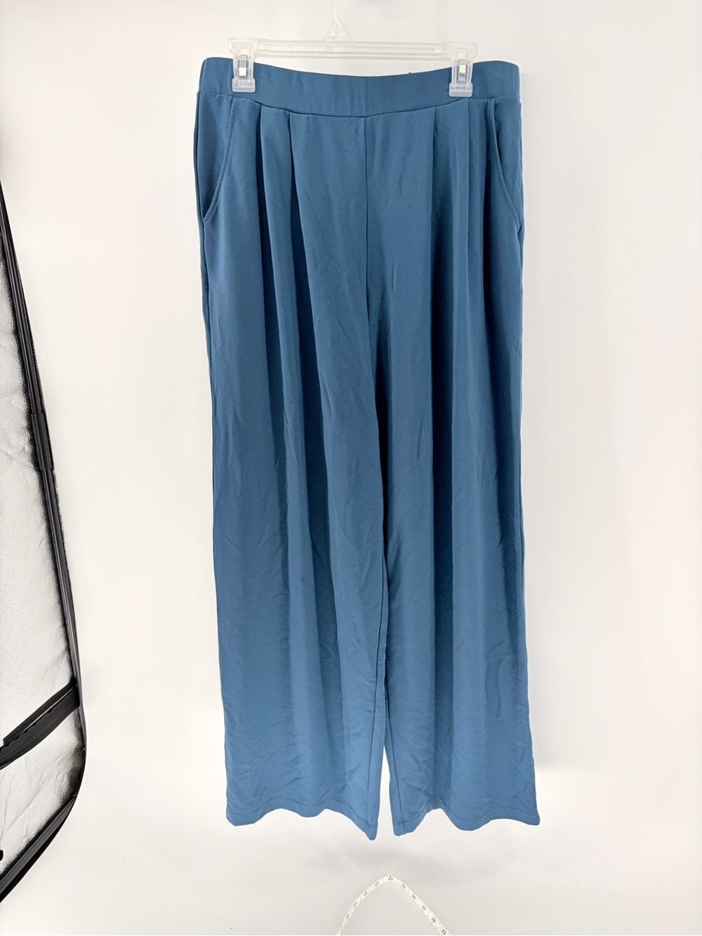Garnet Hill Wide Leg Teal Blue Lounge Pants Tencel/Lyocel Elastic Waist - M